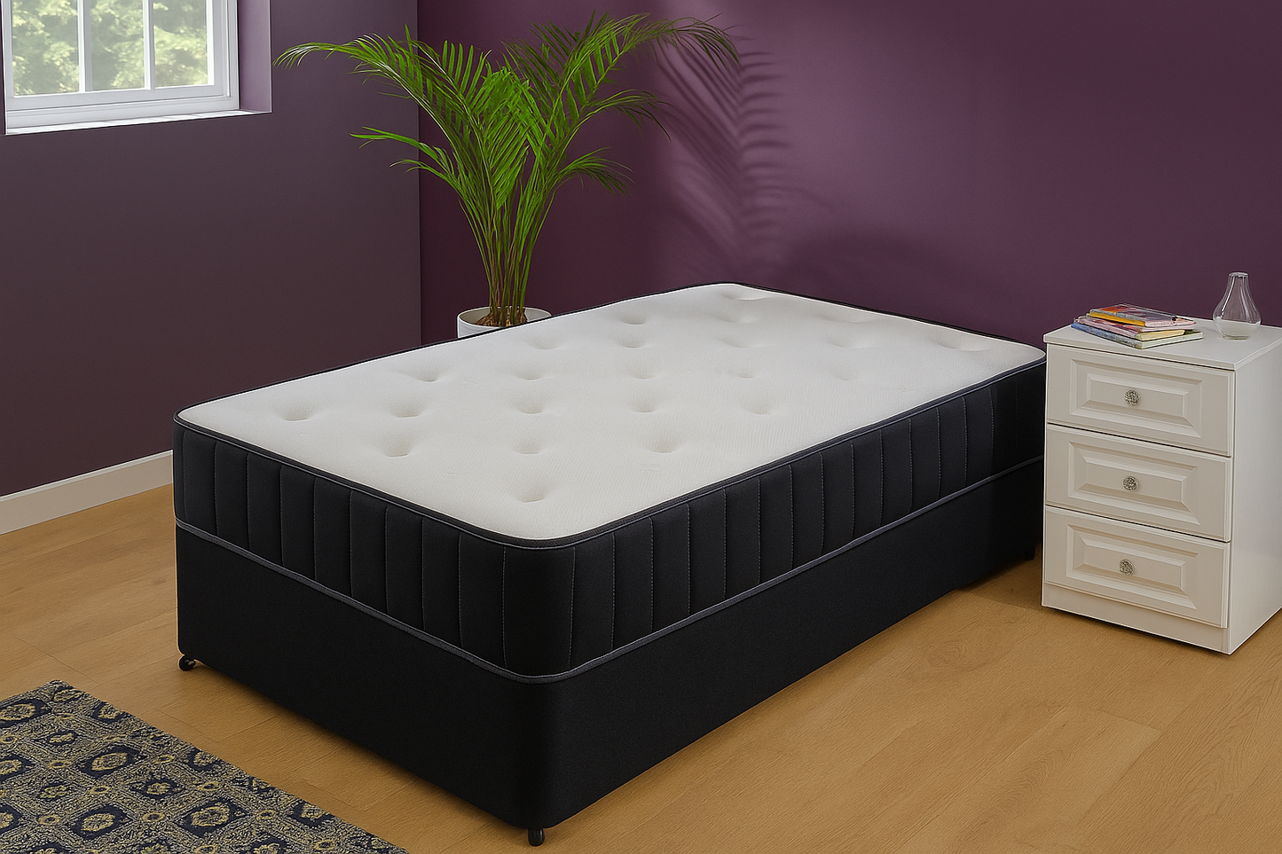 Luxury Memory Foam 1000 Sprung Tufted Mattress