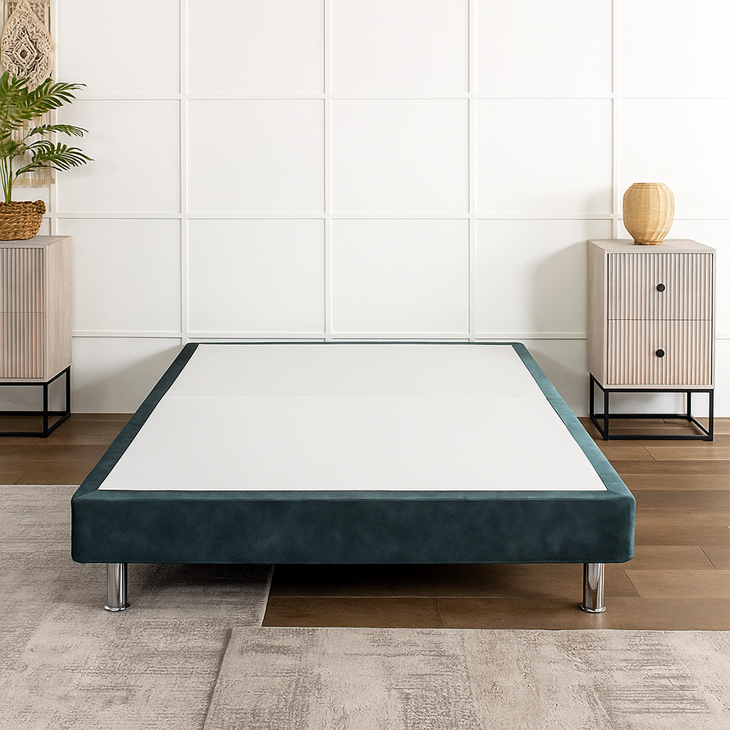Low Divan Bed Base On Chrome Metal Legs
