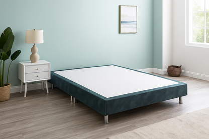 Low Divan Bed Base On Chrome Metal Legs